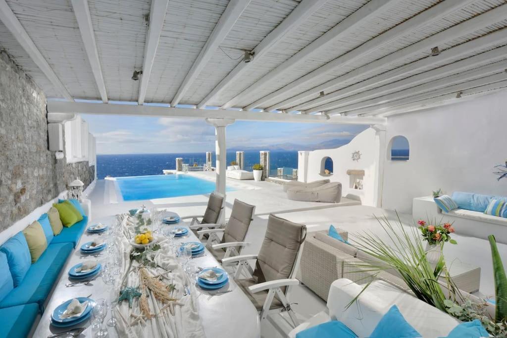 Mykonos Sea View Luxury Villa By Calypso Sunset Villas Mykonos Town Экстерьер фото