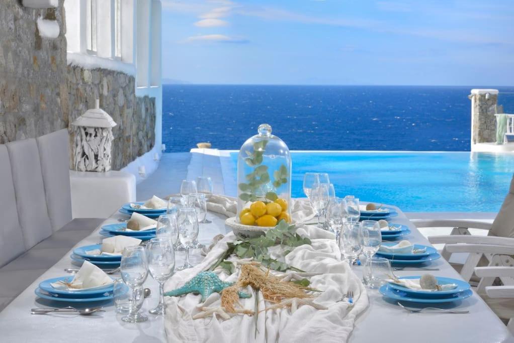 Mykonos Sea View Luxury Villa By Calypso Sunset Villas Mykonos Town Экстерьер фото