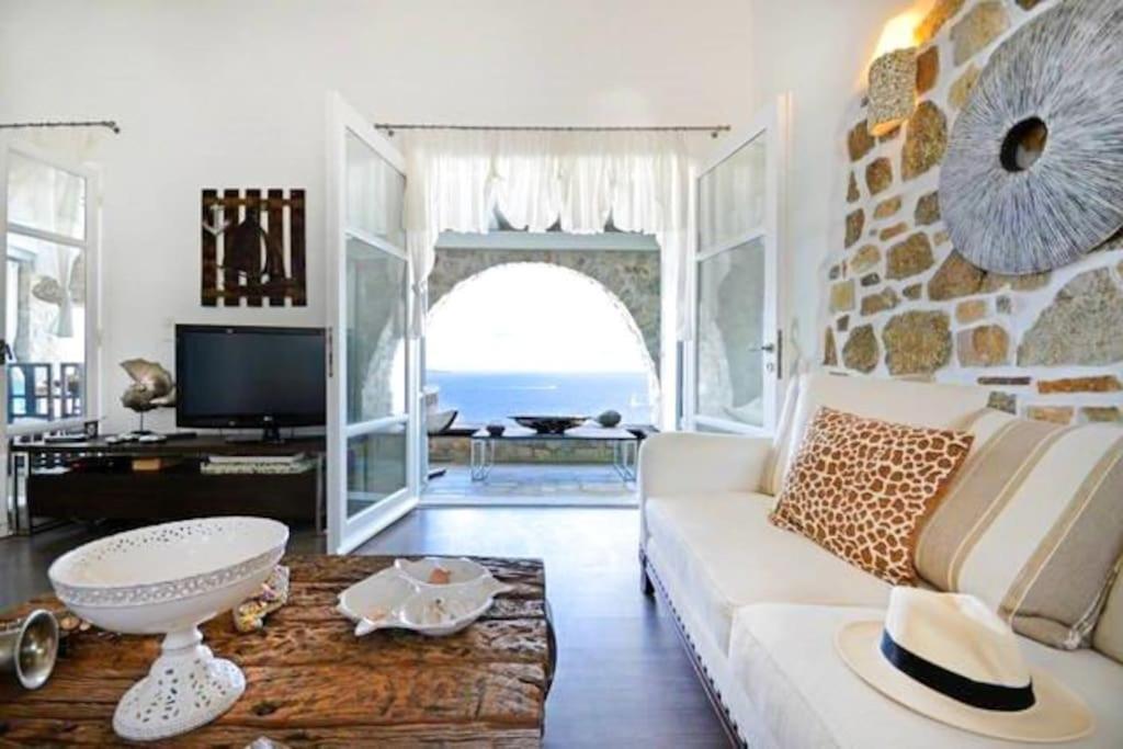 Mykonos Sea View Luxury Villa By Calypso Sunset Villas Mykonos Town Экстерьер фото