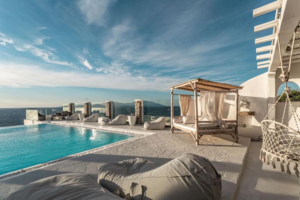 Mykonos Sea View Luxury Villa By Calypso Sunset Villas Mykonos Town Экстерьер фото